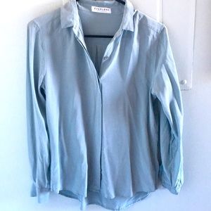 Everlane silk blue shirt S
